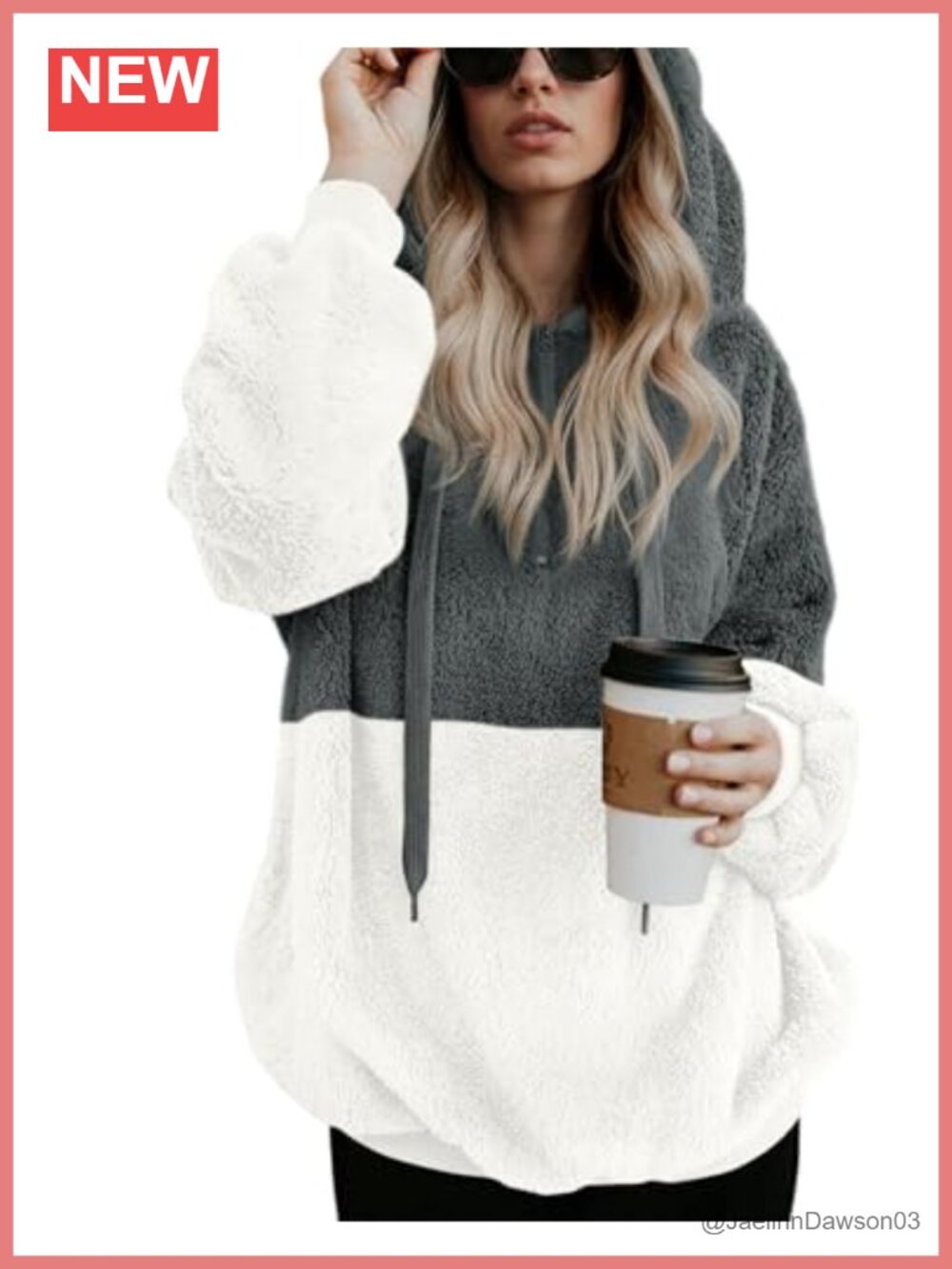 Women's Fuzzy Sherpa Hoodie Pullover with Pockets Warm Winter Casual Outerwear